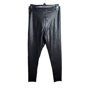 Commando Faux Leather Leggings black sz L 4 way stretch light compression sexy